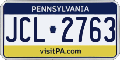 PA license plate JCL2763