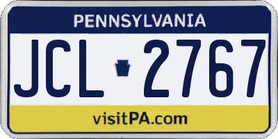 PA license plate JCL2767