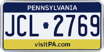 PA license plate JCL2769