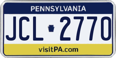 PA license plate JCL2770