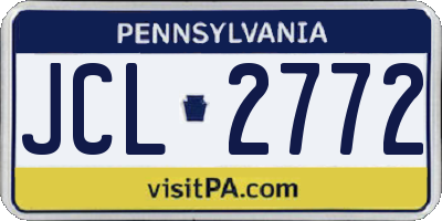 PA license plate JCL2772