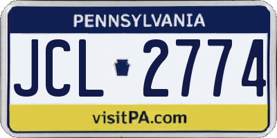 PA license plate JCL2774