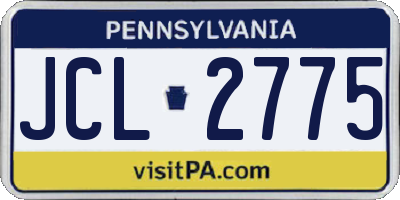 PA license plate JCL2775