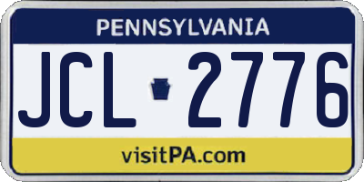 PA license plate JCL2776