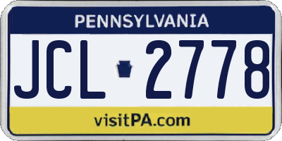 PA license plate JCL2778