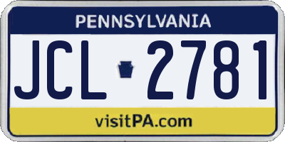 PA license plate JCL2781