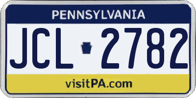 PA license plate JCL2782