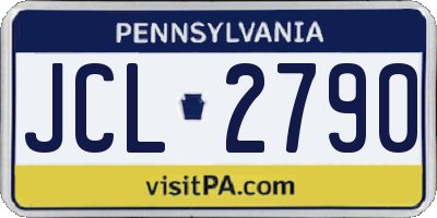 PA license plate JCL2790