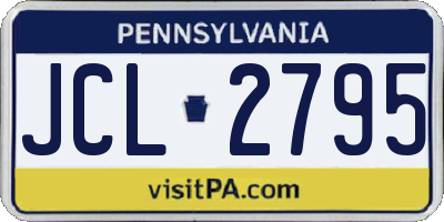 PA license plate JCL2795