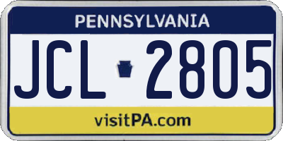 PA license plate JCL2805