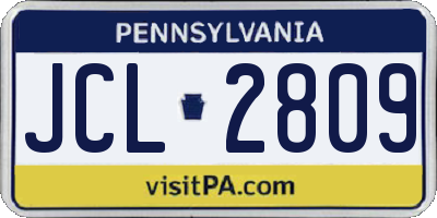 PA license plate JCL2809