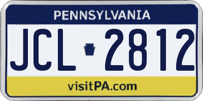 PA license plate JCL2812