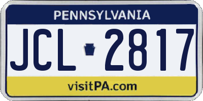 PA license plate JCL2817