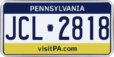 PA license plate JCL2818