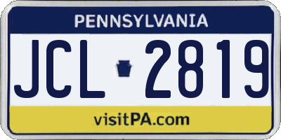 PA license plate JCL2819