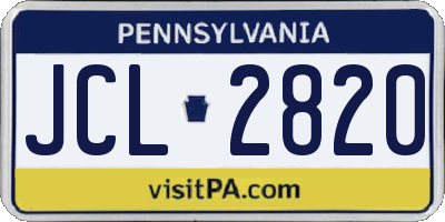 PA license plate JCL2820