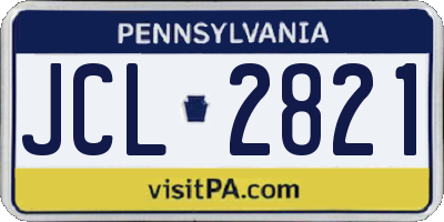 PA license plate JCL2821
