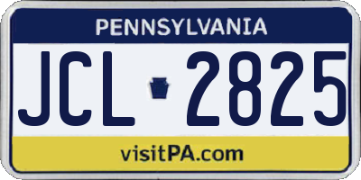 PA license plate JCL2825
