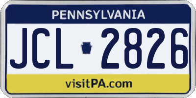 PA license plate JCL2826