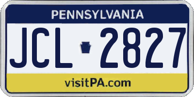 PA license plate JCL2827