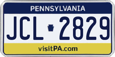 PA license plate JCL2829