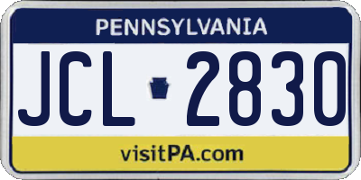 PA license plate JCL2830