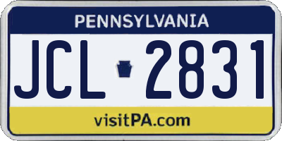PA license plate JCL2831