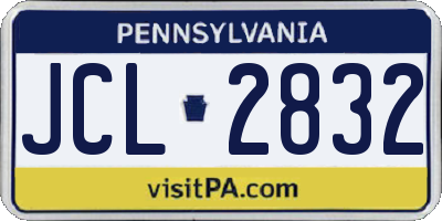 PA license plate JCL2832