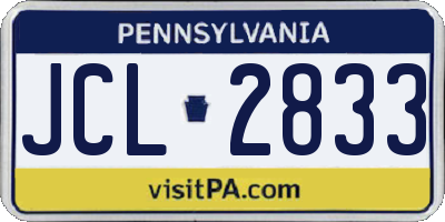 PA license plate JCL2833
