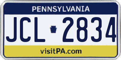 PA license plate JCL2834