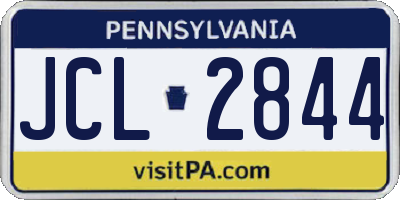 PA license plate JCL2844