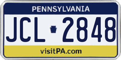 PA license plate JCL2848