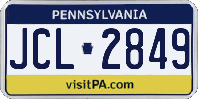 PA license plate JCL2849