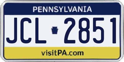 PA license plate JCL2851