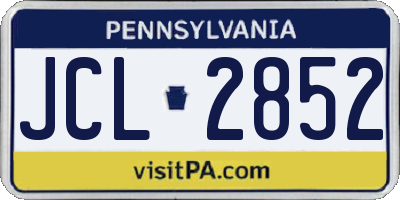 PA license plate JCL2852