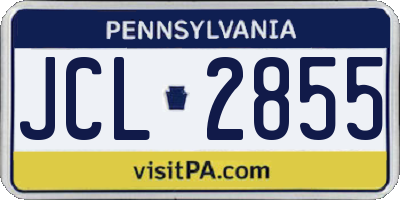 PA license plate JCL2855