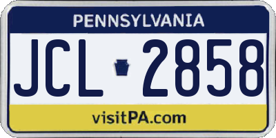 PA license plate JCL2858