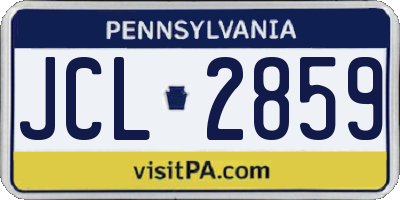 PA license plate JCL2859