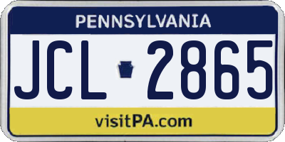 PA license plate JCL2865