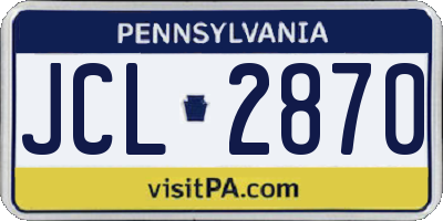 PA license plate JCL2870