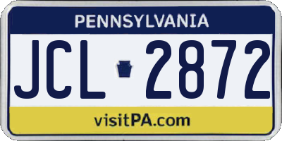 PA license plate JCL2872