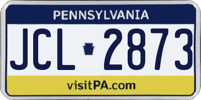 PA license plate JCL2873