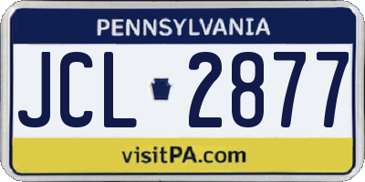 PA license plate JCL2877