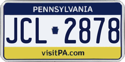 PA license plate JCL2878