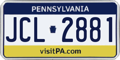 PA license plate JCL2881