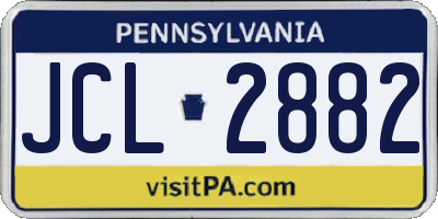 PA license plate JCL2882
