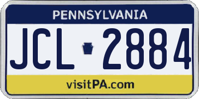 PA license plate JCL2884