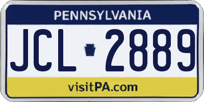 PA license plate JCL2889