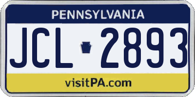 PA license plate JCL2893
