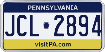 PA license plate JCL2894